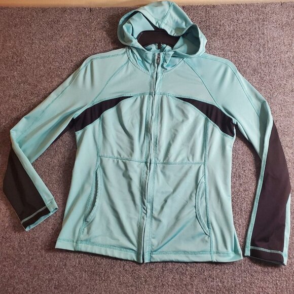 Style & Co Teal Sports Activewear Jacket Small Hoodie Casual Gym Running Zipper - Picture 1 of 11